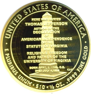 image for: 2007-W $10 Jefferson Spouse (Liberty) NGC Proof 69 UCameo