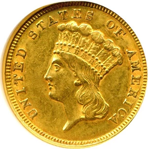 image for: 1854 $3 DGS AU55 (Cleaned)