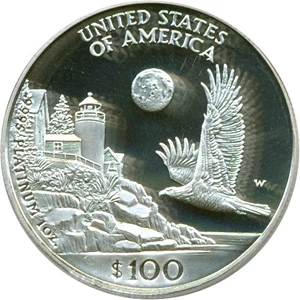image for: 1998-W $100 Platinum Eagle PCGS Proof 69 DCameo