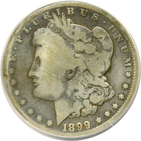 image for: Top 100 VAM: 1899-O $1 VAM 5 Micro O ANACS Good 4 Details (Cleaned)