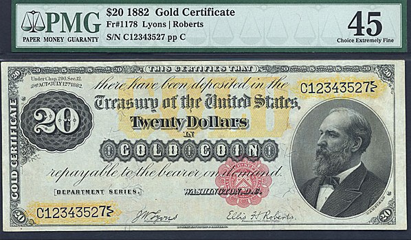 image for: Fr.1178 1882 $20  PMG XF45  [C12343527]