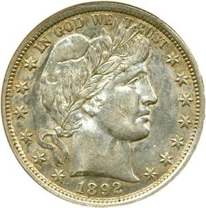 image for: 1892 50c DGS AU50