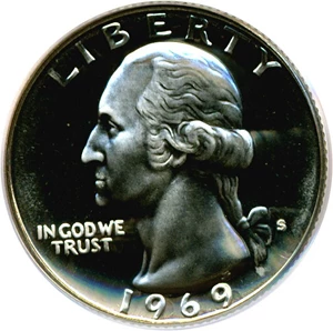 image for: 1969-S 25c PCGS Proof 67