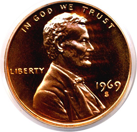 image for: 1969-S 1c  PCGS Proof 67 RD