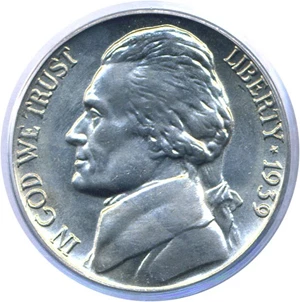 image for: 1939 5c Reverse of 1940 PCGS MS66 ex: Omaha Bank Hoard