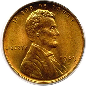 image for: 1909-S VDB 1c PCGS MS65 RD