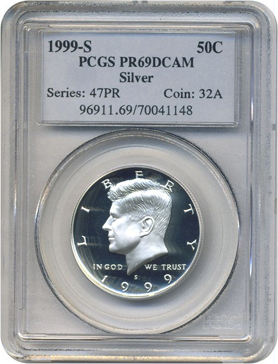 image for: 1999-S 50c Silver PCGS Proof 69 DCameo