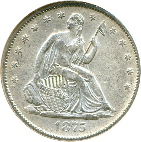 image for: 1875-S 50c DGS XF45  (Lightly Cleaned)