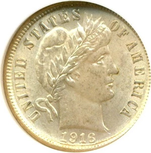 image for: 1916 10c Barber PCI MS63