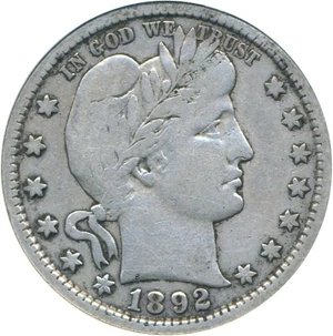 image for: 1892-S 25c DGS VF20 (Lightly Cleaned)