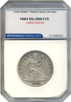 image for: 1884 50c DGS F15 (Lightly Cleaned)