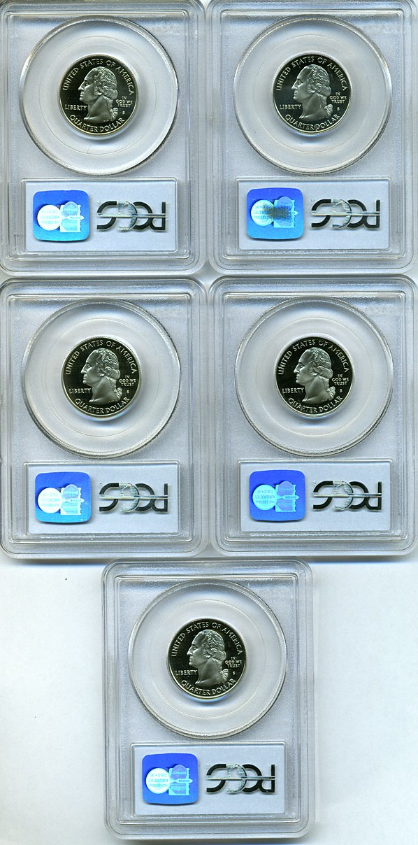 image for: 2003-S 25c State Quarters Proof Set - Clad (5 coins) PCGS Proof 69 DCameo