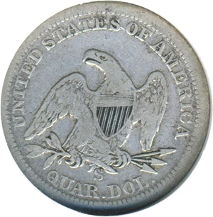 image for: 1855-S 25c With Arrows DGS F15