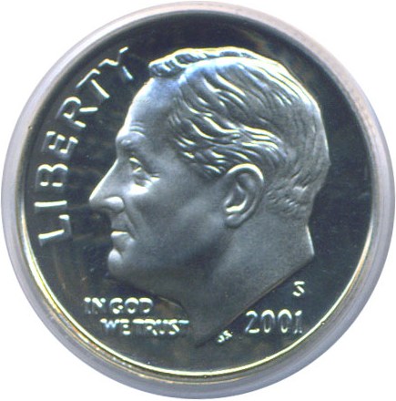 image for: 2001-S 10c  PCGS Proof 69 DCameo