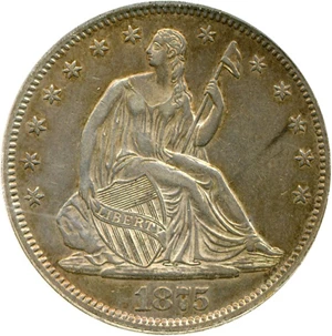 image for: 1875 50c DGS AU50 (Lightly Cleaned)