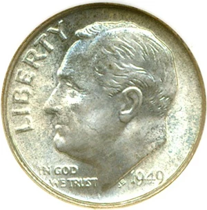 image for: 1949-S 10c NGC MS67