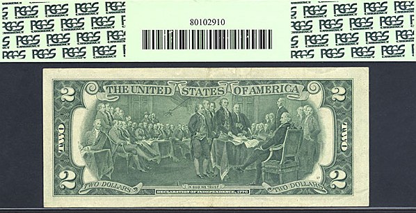 image for: Fr.1935D 1976 $2  PCGS AU50 PPQ [D06692585A] *Error - Ink Smear on Face*