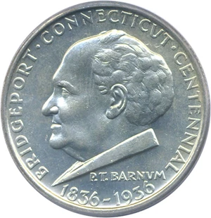 image for: 1936 50c Bridgeport PCGS MS65