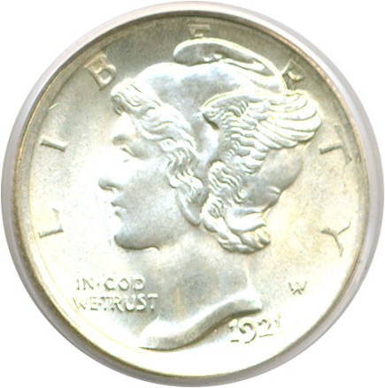 image for: 1921 10c  PCGS MS64 FB