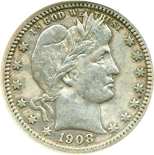 image for: 1908-S 25c DGS VF30 (Cleaned)