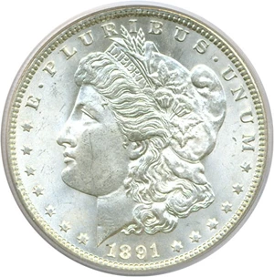 image for: 1891 $1 PCGS MS64