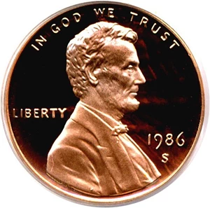 image for: 1986-S 1c PCGS Proof 69 RD DCameo