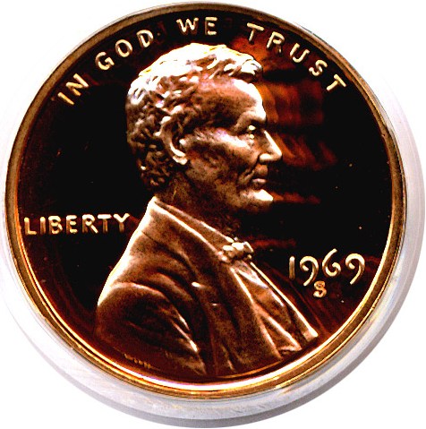 image for: 1969-S 1c  PCGS Proof 67 RD Cameo