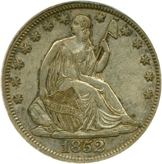 image for: 1852 50c DGS XF45  (Lightly Cleaned)