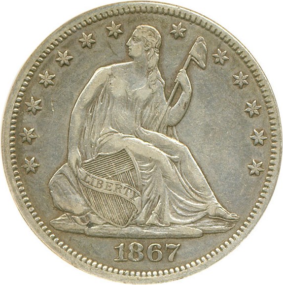 image for: 1867 50c DGS XF40