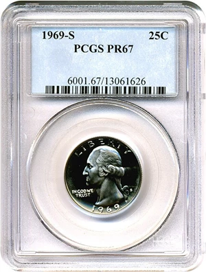 image for: 1969-S 25c PCGS Proof 67