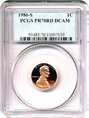 image for: 1986-S 1c PCGS Proof 70 RD DCameo