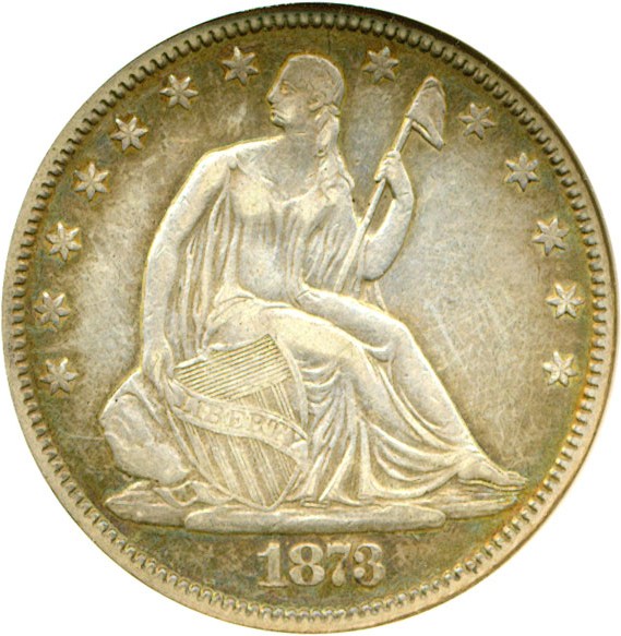 image for: 1873 50c DGS XF40  Closed 3 (Lightly Cleaned)