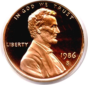 image for: 1986-S 1c PCGS Proof 69 RD DCameo
