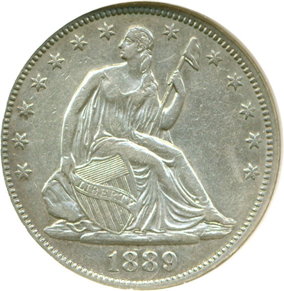 image for: 1889 50c DGS XF45  (Lightly Cleaned)