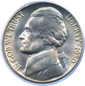 image for: 1950-D 5c PCGS MS65 FS