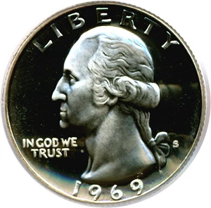 image for: 1969-S 25c PCGS Proof 67 Cameo