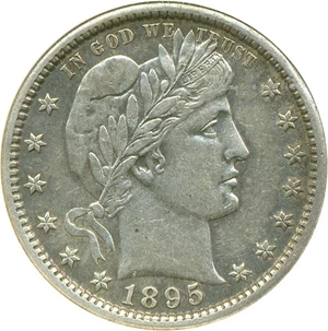 image for: 1895-S 25c DGS XF45 (Lightly Cleaned)