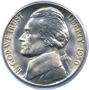 image for: 1950-D 5c PCGS MS65 FS