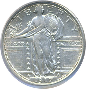 image for: 1917 25c Ty.1 PCGS AU50