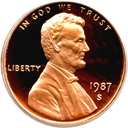 image for: 1987-S 1c  PCGS Proof 69 RD DCameo