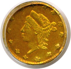 image for: Cal Gold: 1864 25c PCGS AU55 (BG-821) 