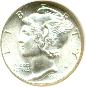 image for: 1945-D 10c NGC MS66