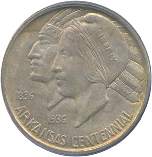 image for: 1936-D 50c Arkansas PCGS MS65