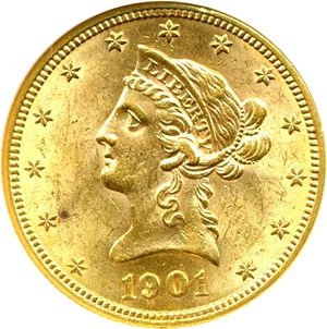 image for: 1901 $10 DGS AU58