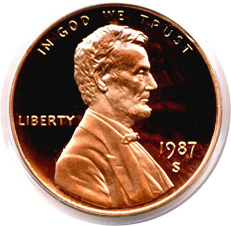 image for: 1987-S 1c  PCGS Proof 69 RD DCameo