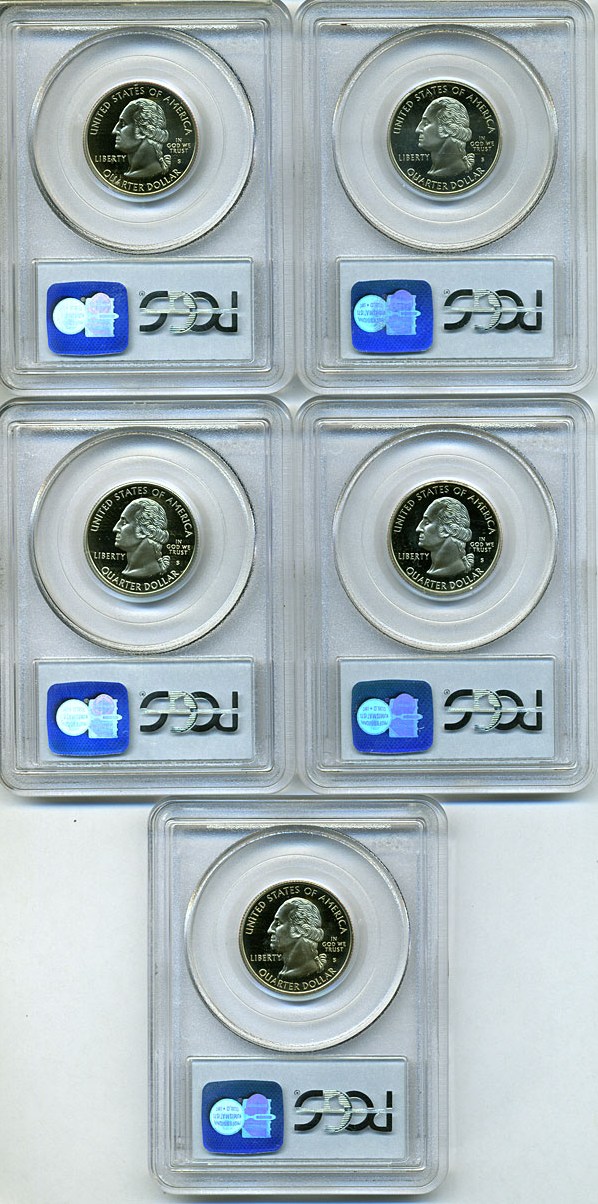 image for: 1999-S 25c State Quarters Proof Set - Clad (5 coins) PCGS Proof 69 DCameo