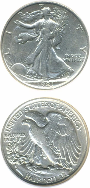 image for: 1921 50c PCGS VF Details (Cleaned)