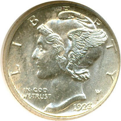 image for: 1923-S 10c  NGC MS64 