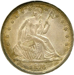 image for: 1876-S 50c DGS AU58