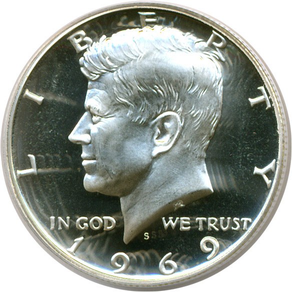 image for: 1969-S 50c  PCGS Proof 68 Cameo